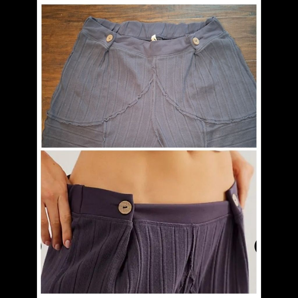 Free People FP Movement Good Feels Ribbed Harem Joggers Black Pearl Womens Small - Picture 2 of 10